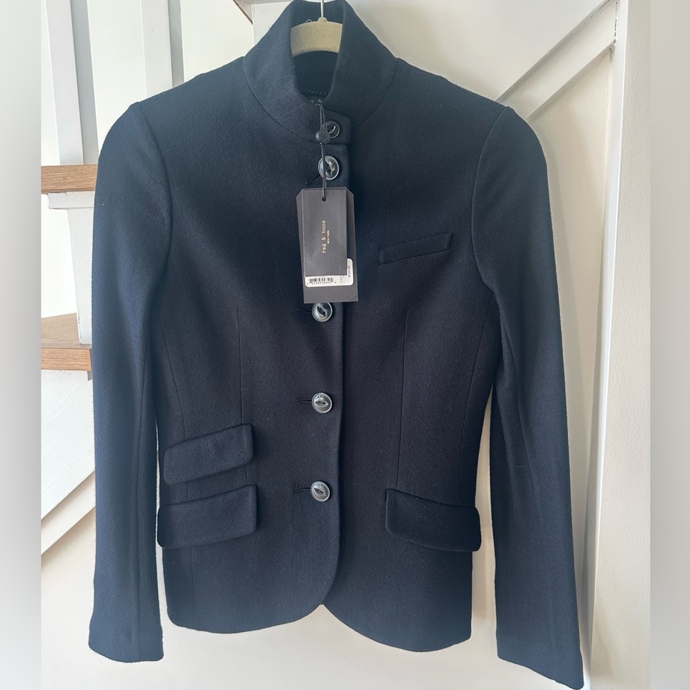 Rag & Bone Black Slade Blazer Salute size00 NWT
